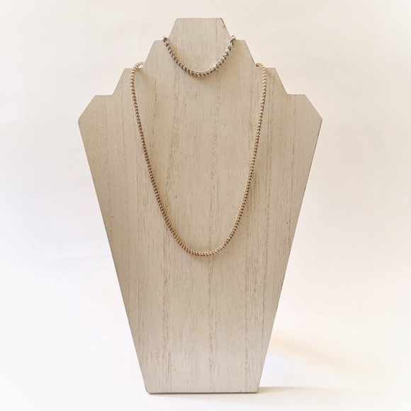 VTG Sterling Silver Italy 925 Rope Chain Necklace Bracelet Set - Picture 2 of 11